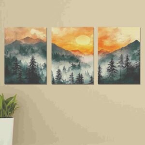 Set of 3 Wall Art Wooden Phototile