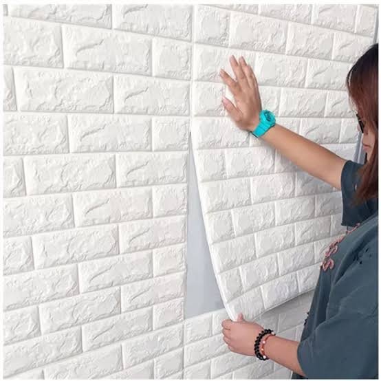 3d Wall Sticker White Brick Sheet - Image 4