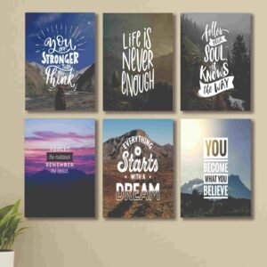 Set of 6 Wall Art Wooden Phototile