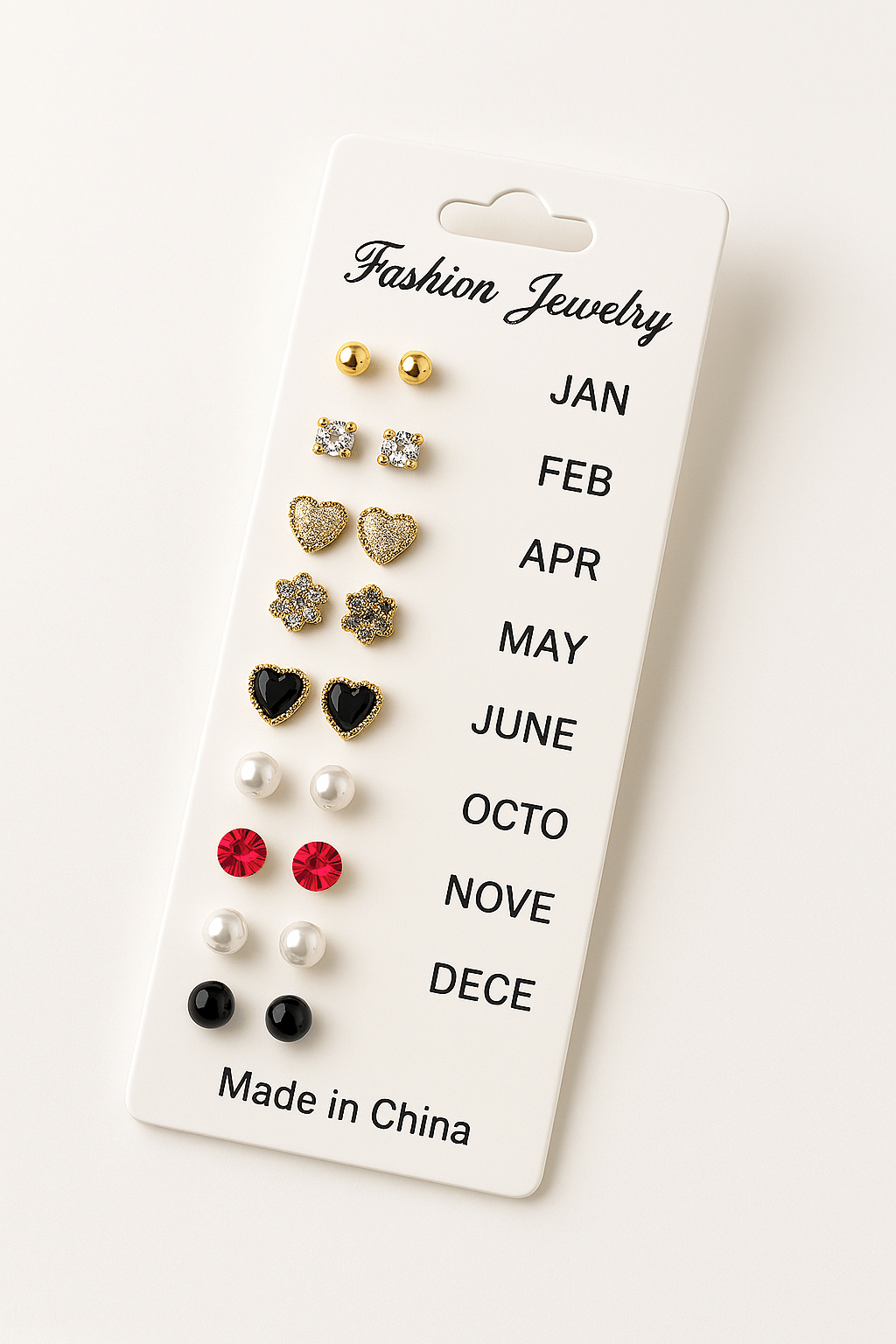 12 Pair Mixed Style Stud Earrings Set for Women - Image 3