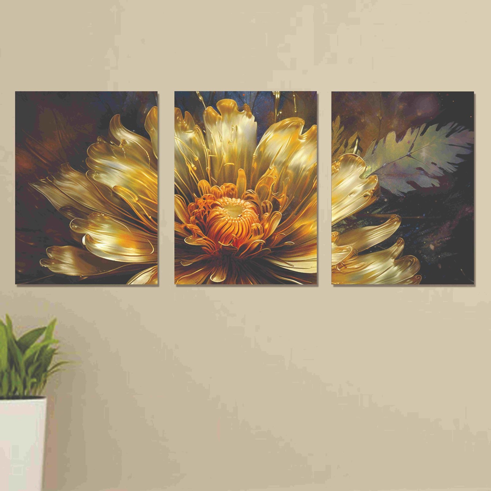 Set of 3 Wall Art Wooden Phototile