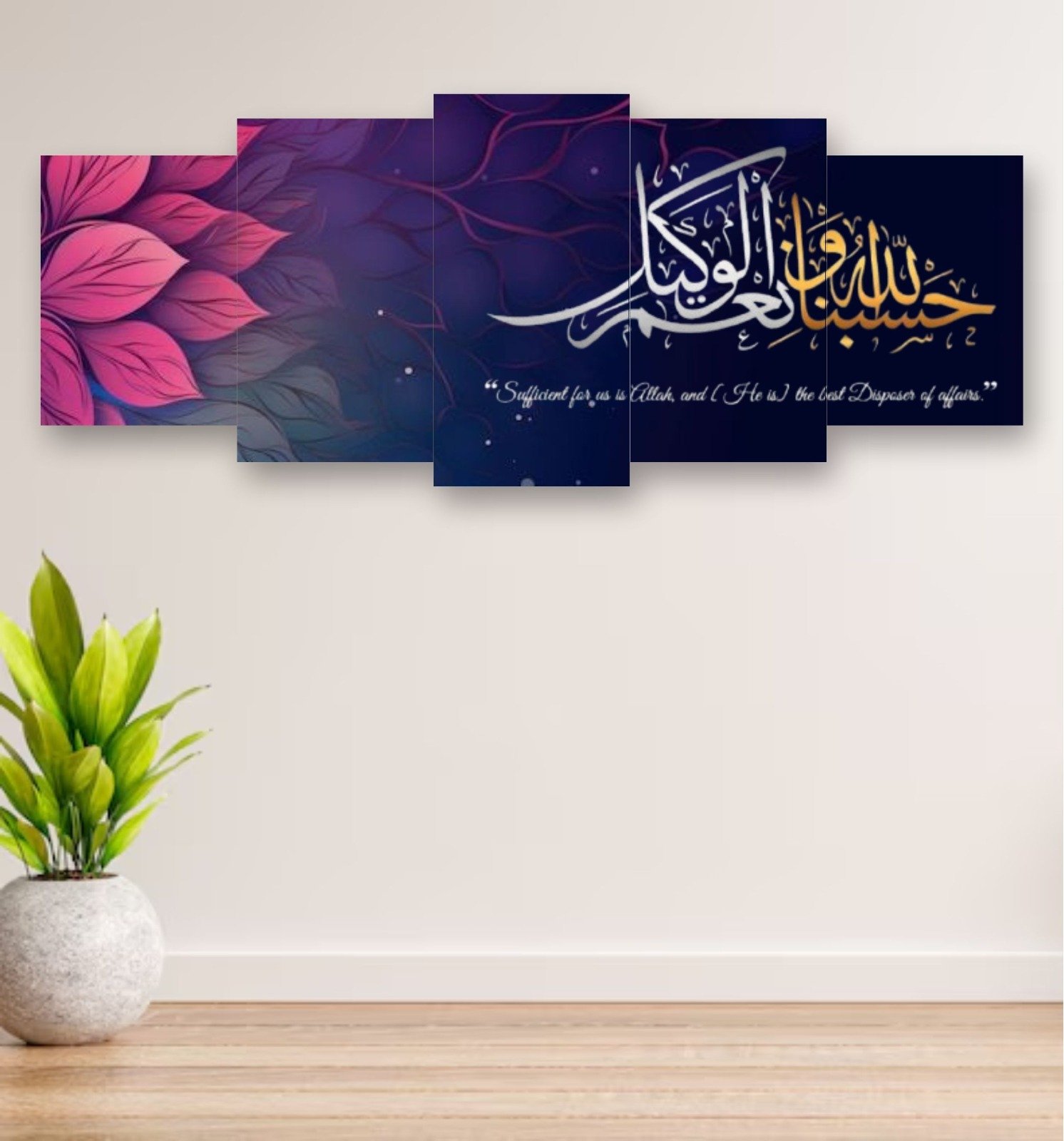 5-Piece Wooden Wall Frames Set – 16x40 Inch Ready Size - Image 3