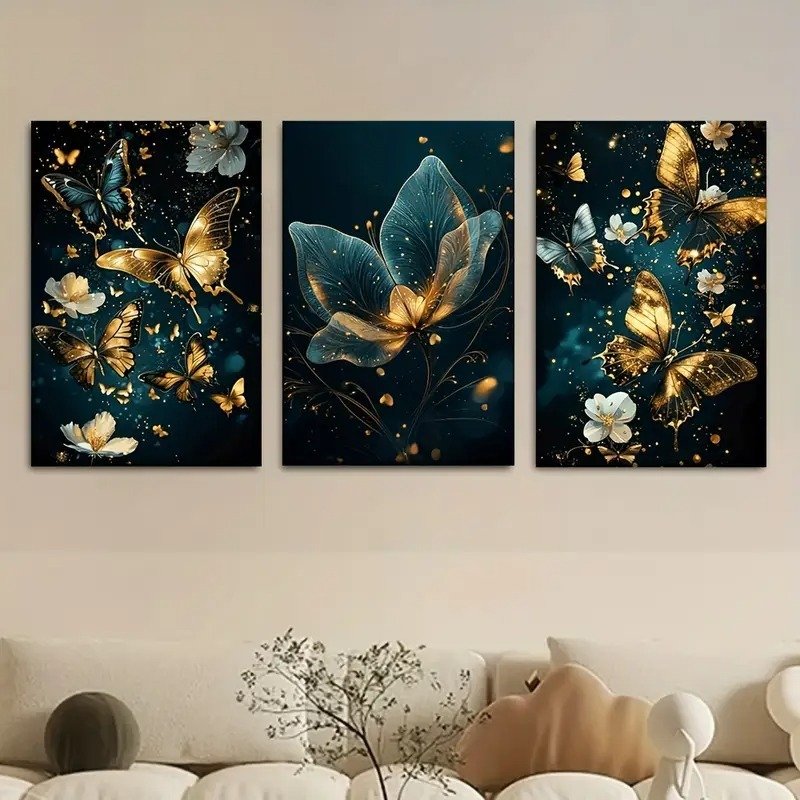Butterfly Floral Wall Art – 3-Piece 8x11” - Image 3