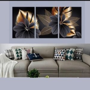 Luxury Floral Wall Art Set – 3 Wooden Frames (8x11”)
