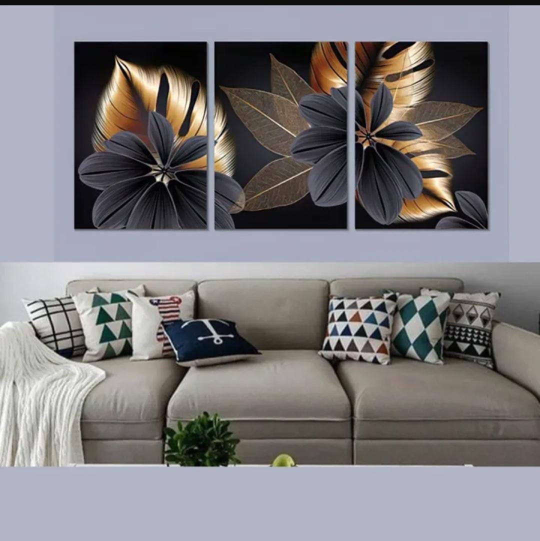 Luxury Floral Wall Art Set – 3 Wooden Frames (8x11”) - Image 3