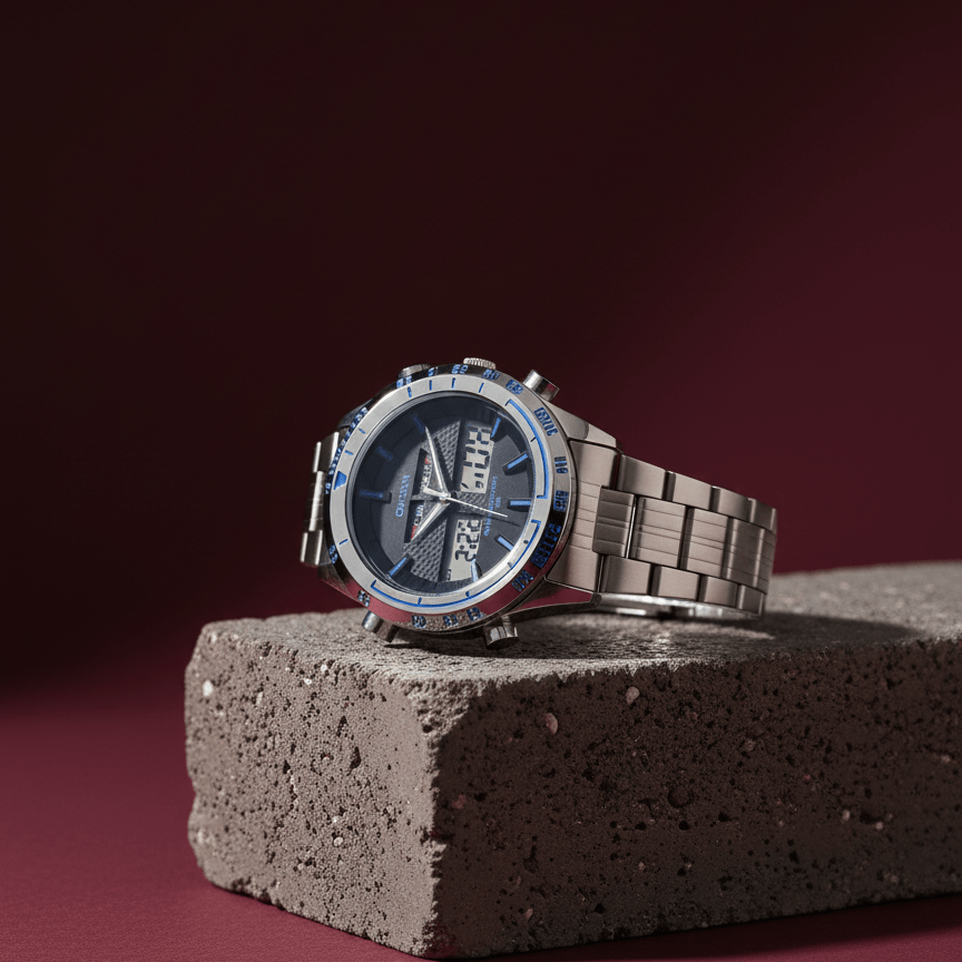 OHSEN Tactical Hybrid: Men’s Dual-Display Stainless Steel - Image 3