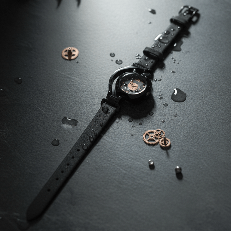 Apple-Silhouette Analog Watch (Midnight Black) - Image 2