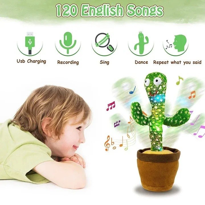 Dancing Cactus Toy – Singing, Talking, Voice Recording - Image 2