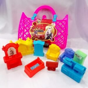 Shopping Bag With Home Furniture Toys For Kids - 10 PCS
