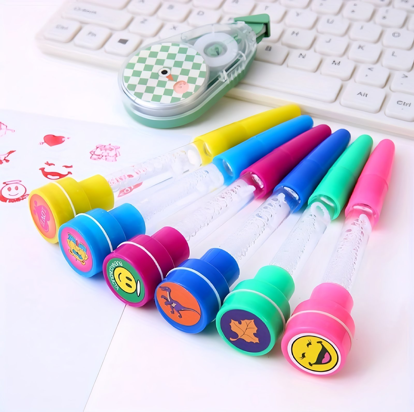 4-in-1 Pen with Stamp, Bubbles, Light, and Writing Function