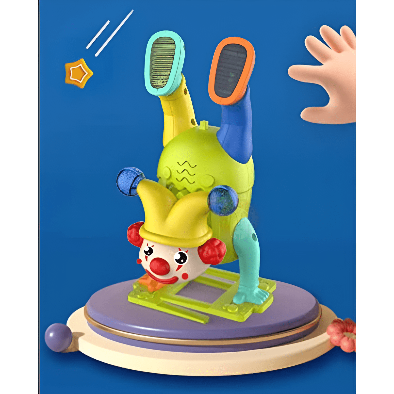 Electric Upside-Down Dancing Clown Toy with Music & Flashing Lights - Image 2